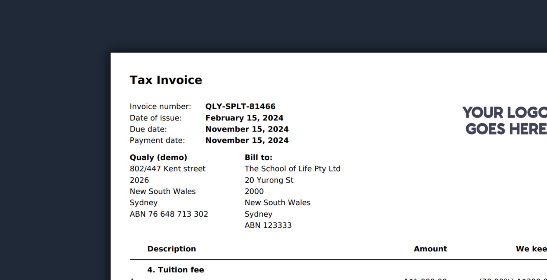 Choose RCTIs, Tax Invoices, or none—Qualy sends them automatically to manage payments.